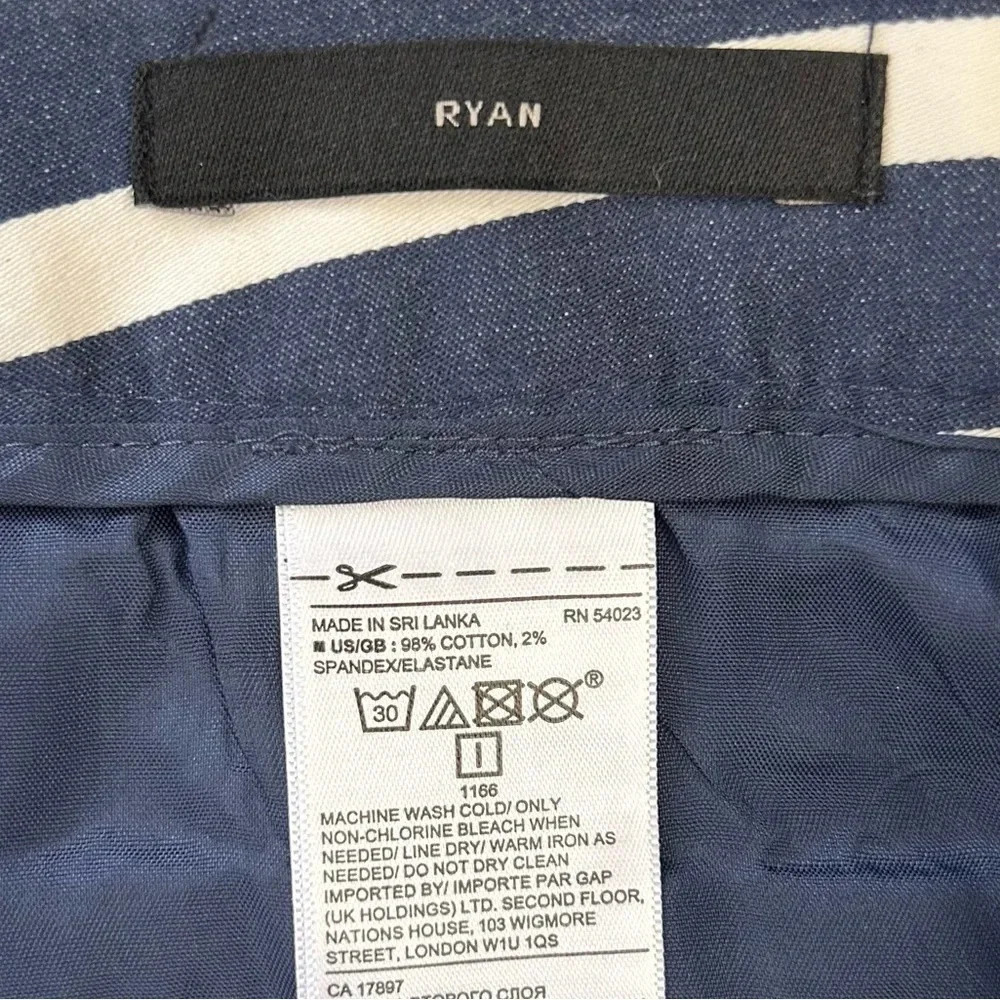 Banana Republic Ryan Shorts Blue White Stripes Gold Buttons Size 0 - Picture 11 of 14
